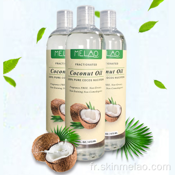 Huile de massage relaxante de noix de coco diluant les huiles essentielles